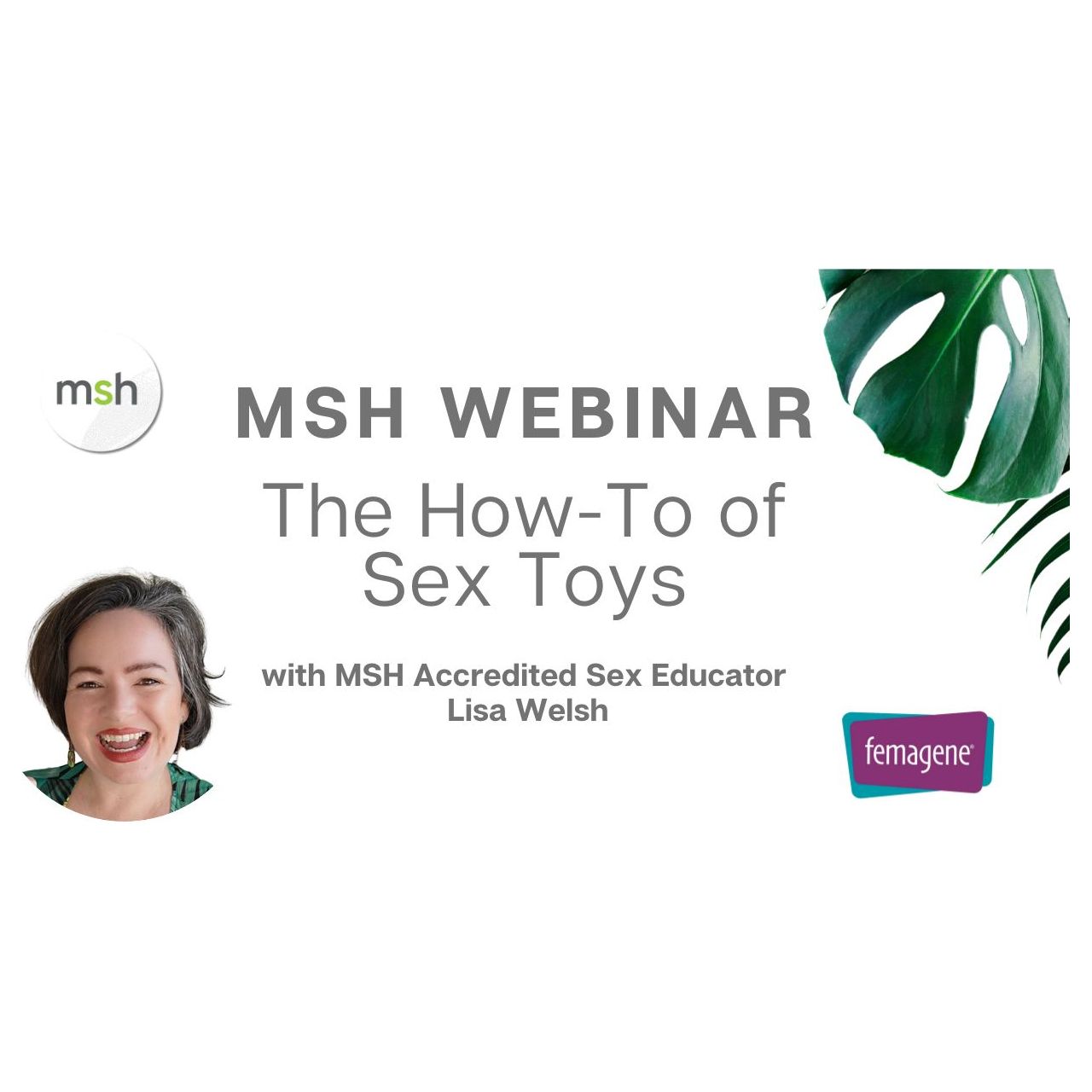 MSH WEBINAR: The How-To of Sex Toys with Lisa Welsh worth ONE Clinical CPD Point